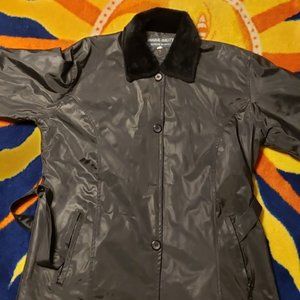 Womens belted hoodless coat